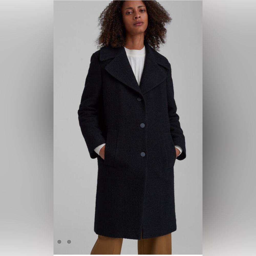 Club Monaco quilted bouclé coat black XS